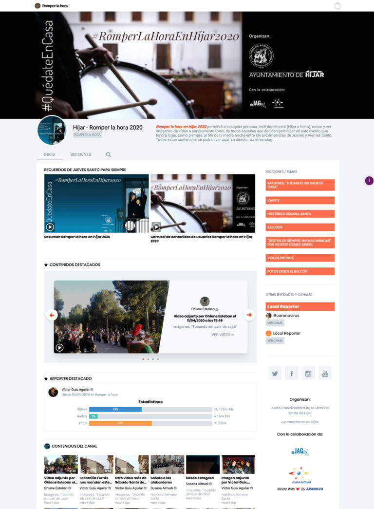 Captura de la web del canal Híjar